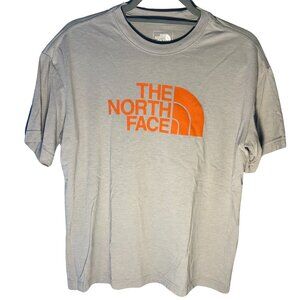 North Face Relaxed Fit Gray/Orange Tee Women's Medium